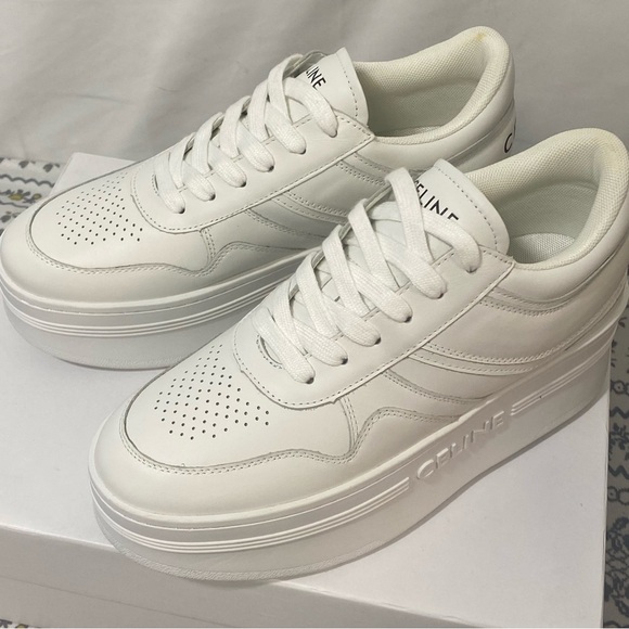Shoes - CELINE White Platform Sneakers
